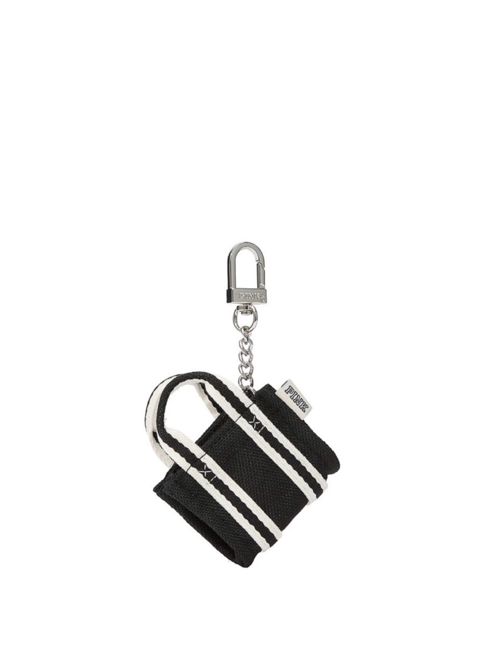 PINK Victoria's Secret Mini Tote Keychain Charm in Black